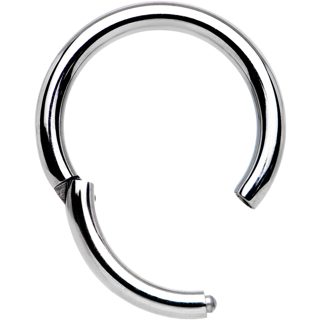14G 3/8 Solid G23 Implant Grade Titanium Hinged Segment Ring