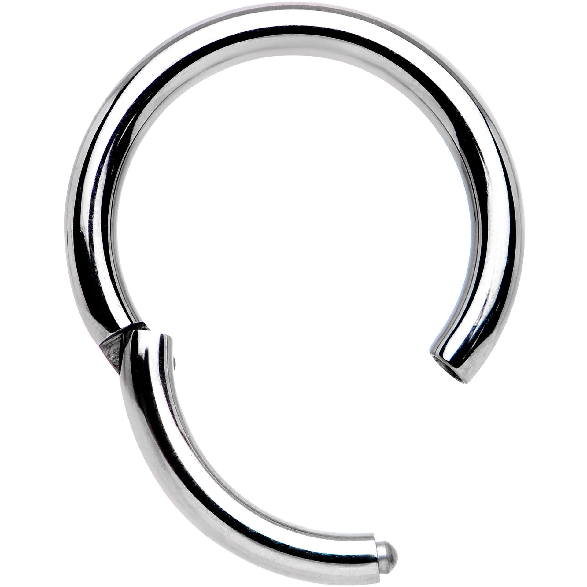 14G 3/8 Solid G23 Implant Grade Titanium Hinged Segment Ring
