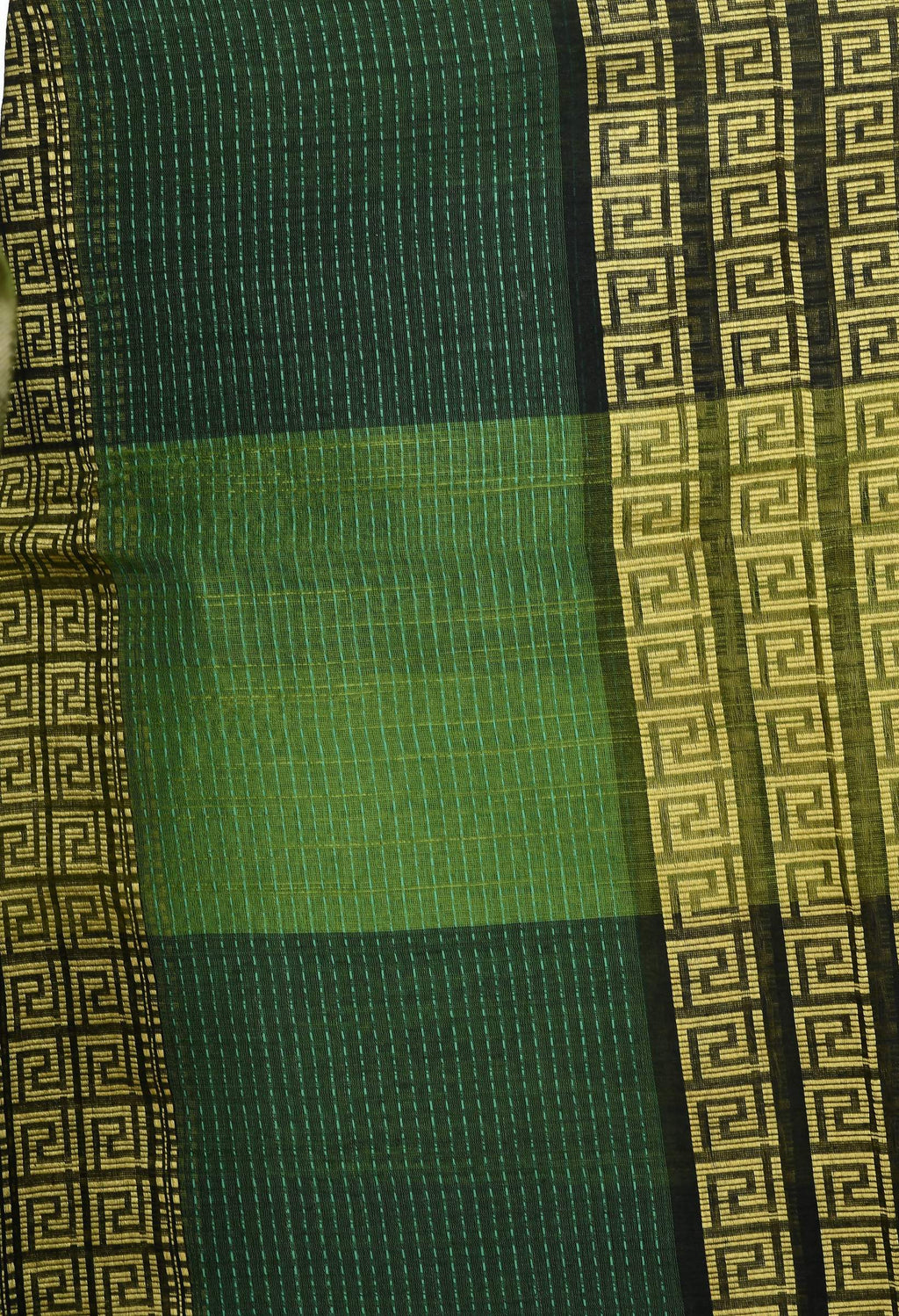 Green Tone Handloom Cotton Dupatta - Elegant Ethnic Scarf