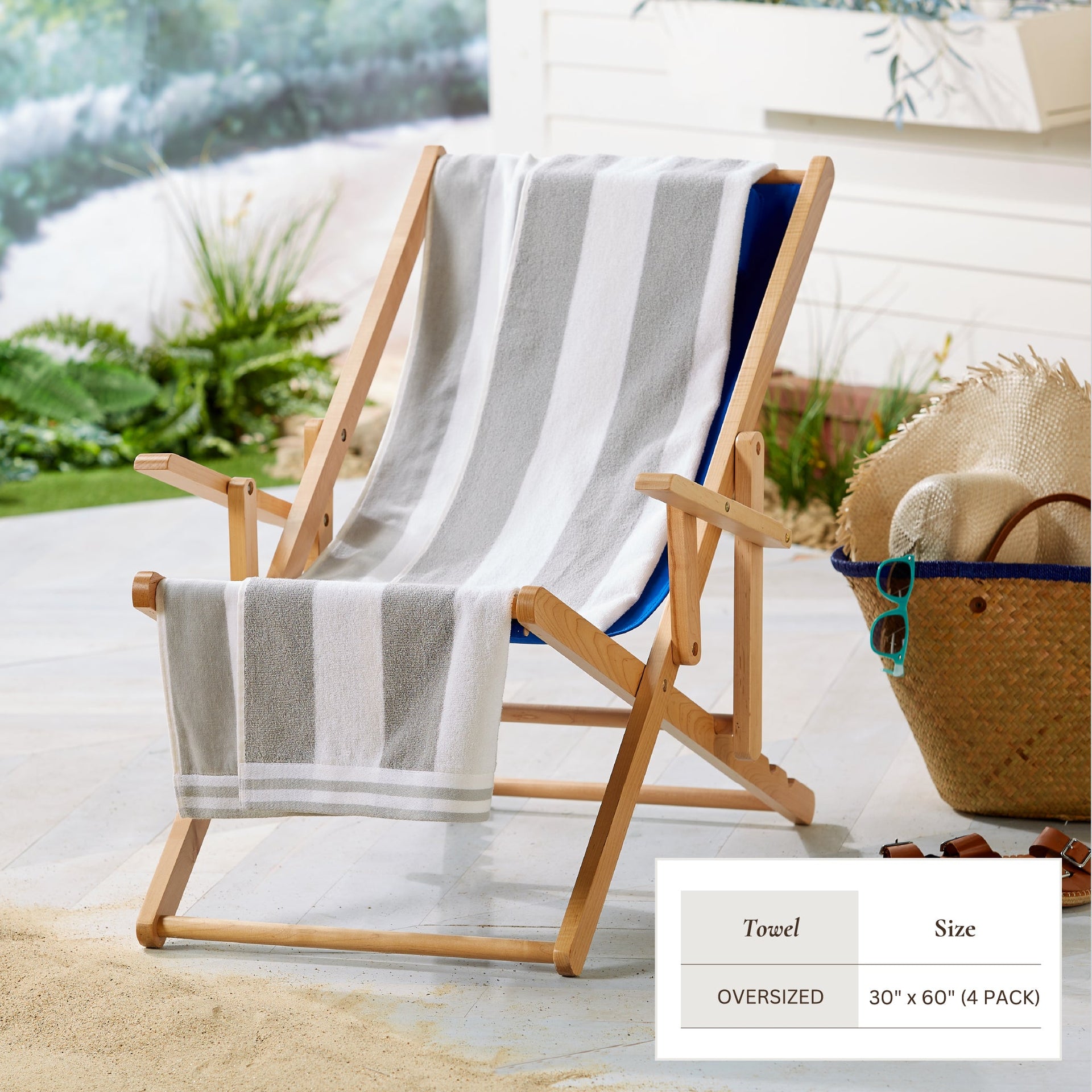 Striped Cabana Beach Towel 100% Cotton Ultra-Soft Pool Towel - Image 23