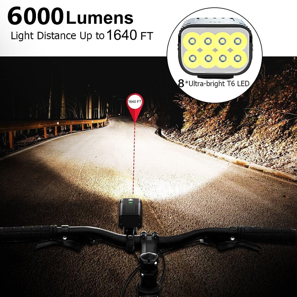 Ultra Bright USB Rechargeable 8-LED Bike Headlight - Waterproof