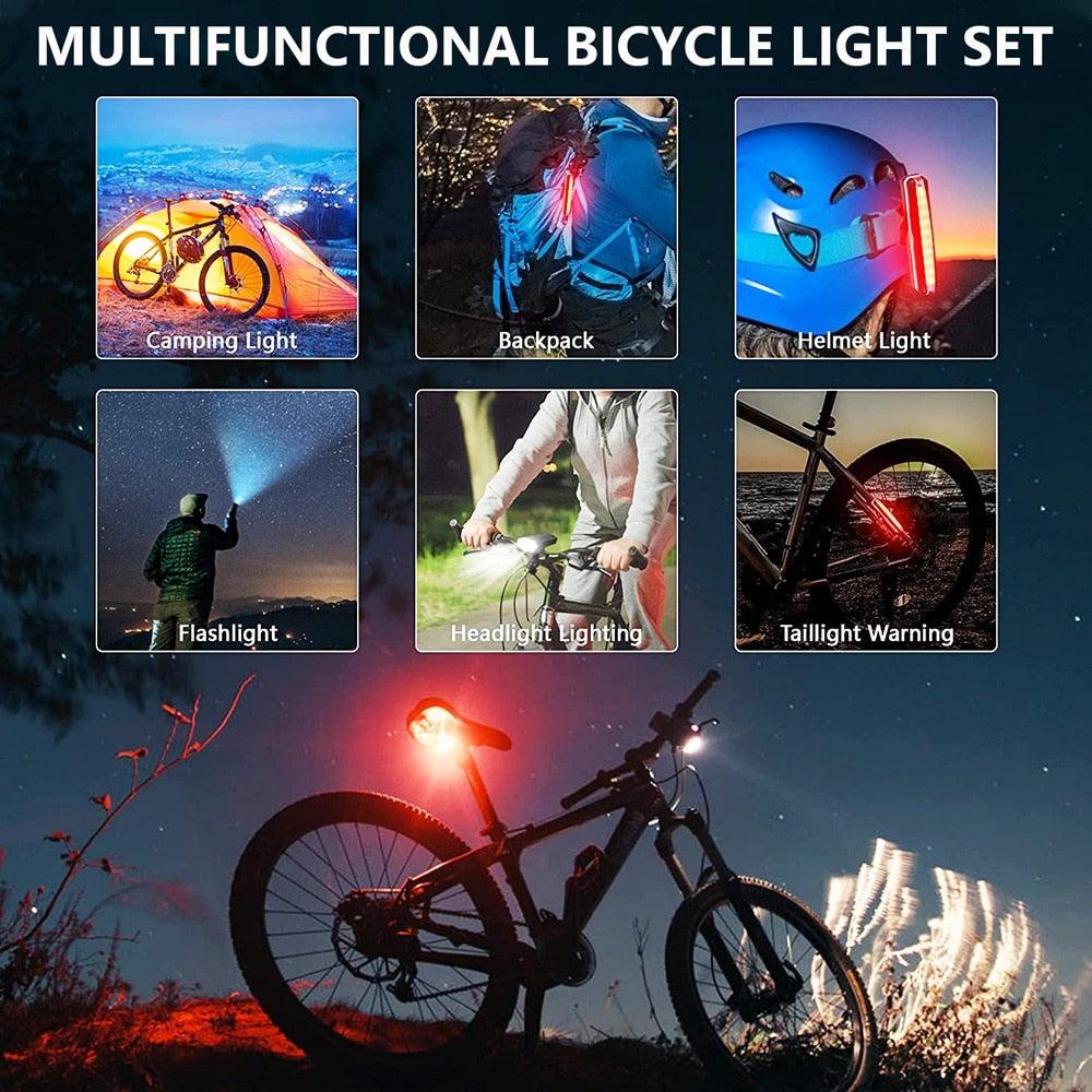 Ultra Bright USB Rechargeable 8-LED Bike Headlight - Waterproof