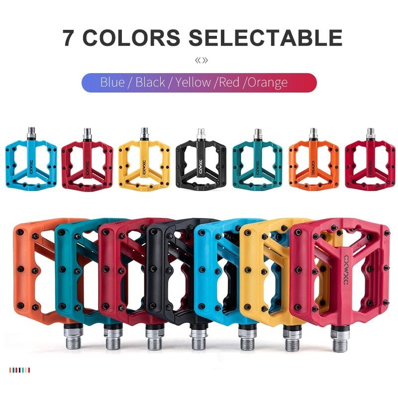 Ultralight Nylon Mountain Bike Flat Pedals with 3 Sealed Bearings