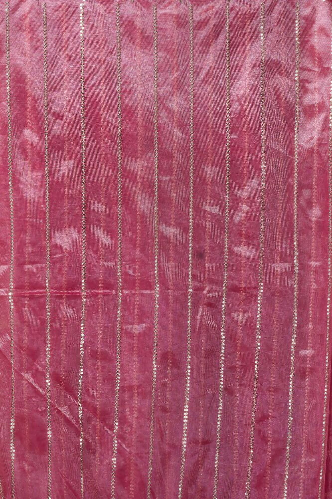 Pink Net Saree with Black Velvet Blouse for Party Wear
