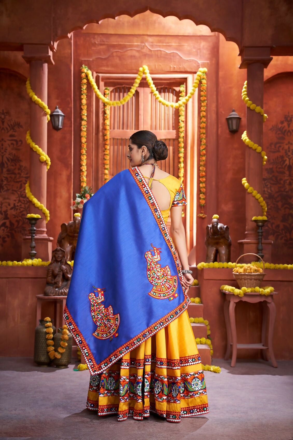 Yellow Art Silk Designer Lehenga Choli for Navratri Festival