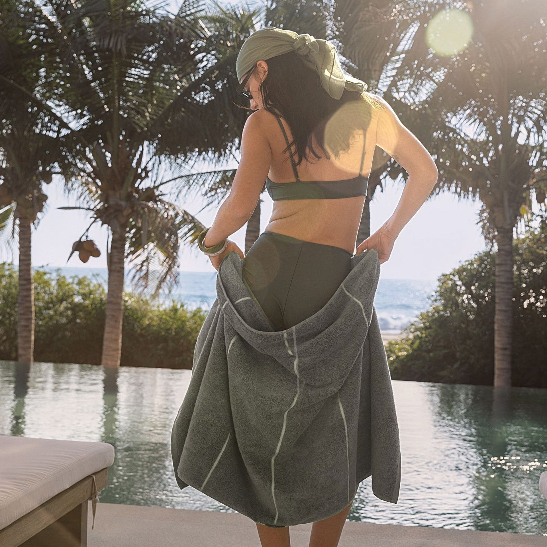 Deia 600 GSM Australian Cotton Bath Towel in Sage Green - Image 37