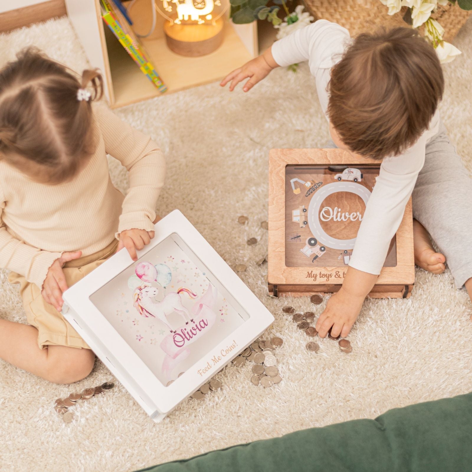 Personalized Unicorn Acrylic Storage Box for Nursery and Kids Room