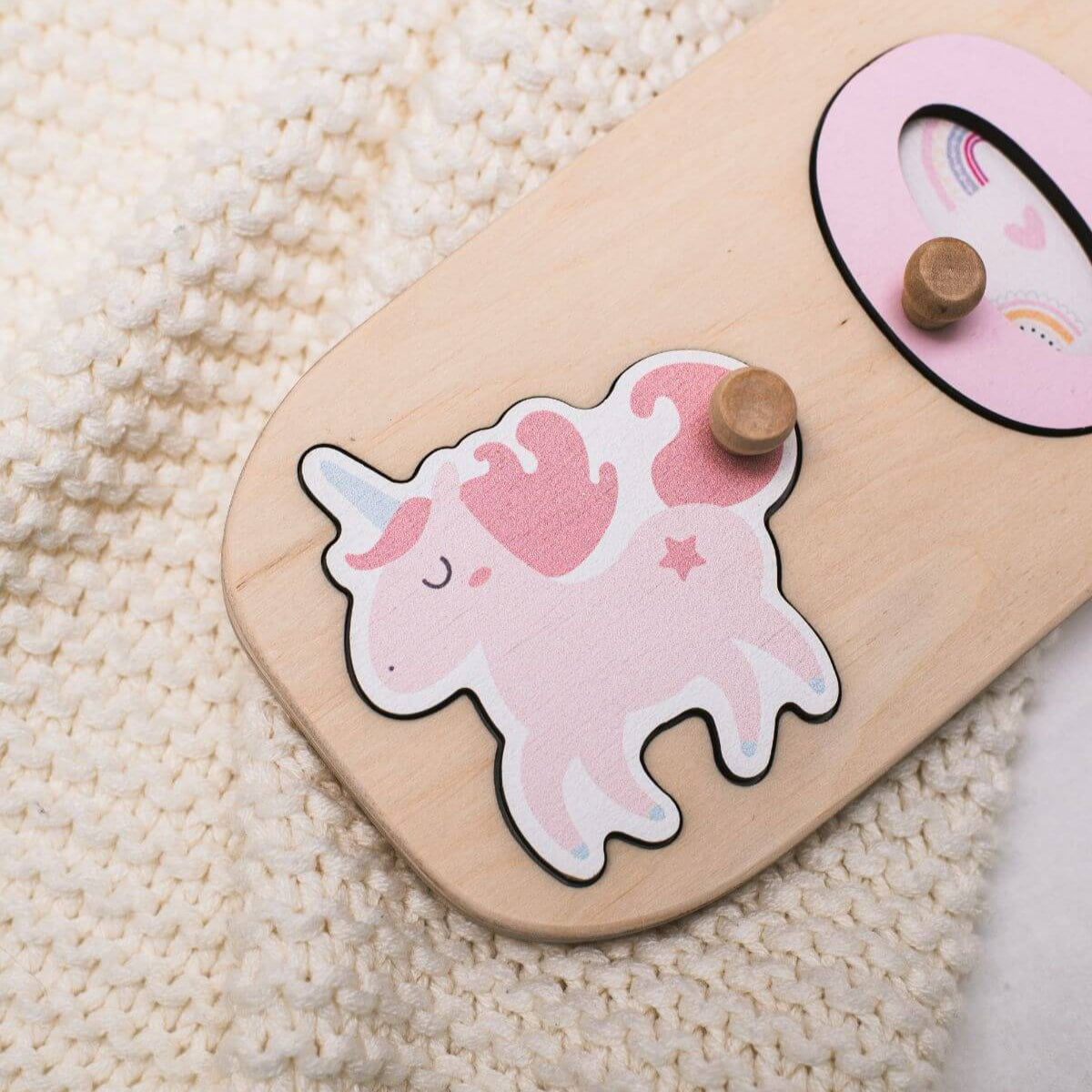 Personalized Wooden Unicorn Name Puzzle for Kids Nursery Decor