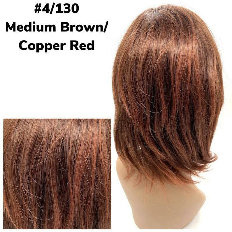 100% Human Hair Half Wig - Medium Brown and Copper Red #33237