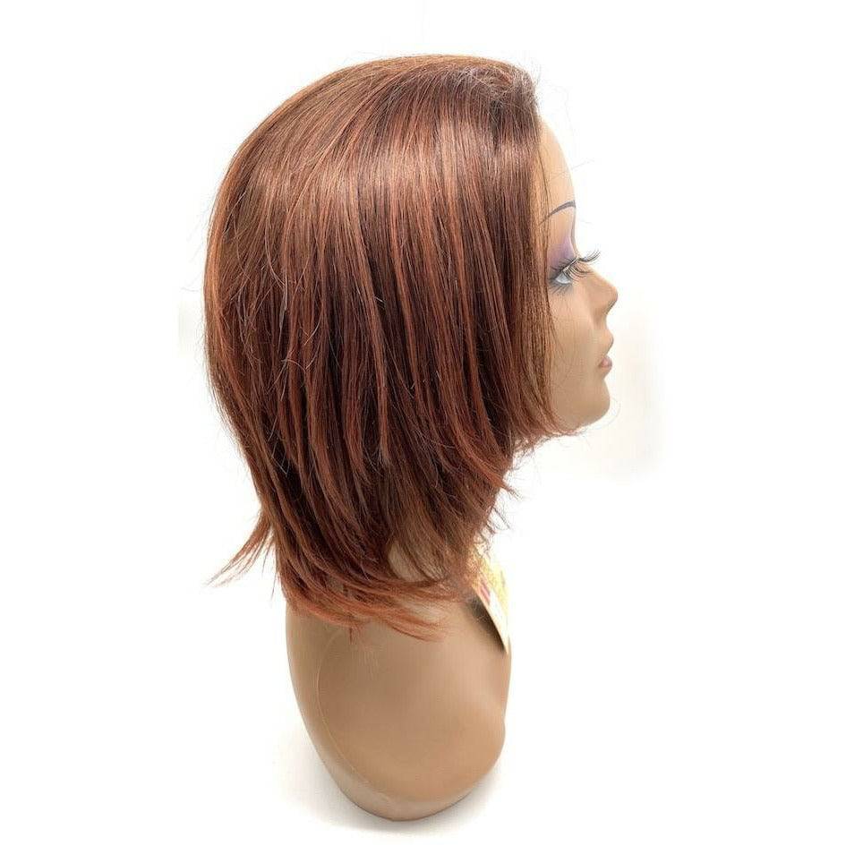 100% Human Hair Half Wig - Medium Brown and Copper Red #33237