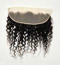 13x4 lace frontal with pineapple curl texture in natural black 100% human hair