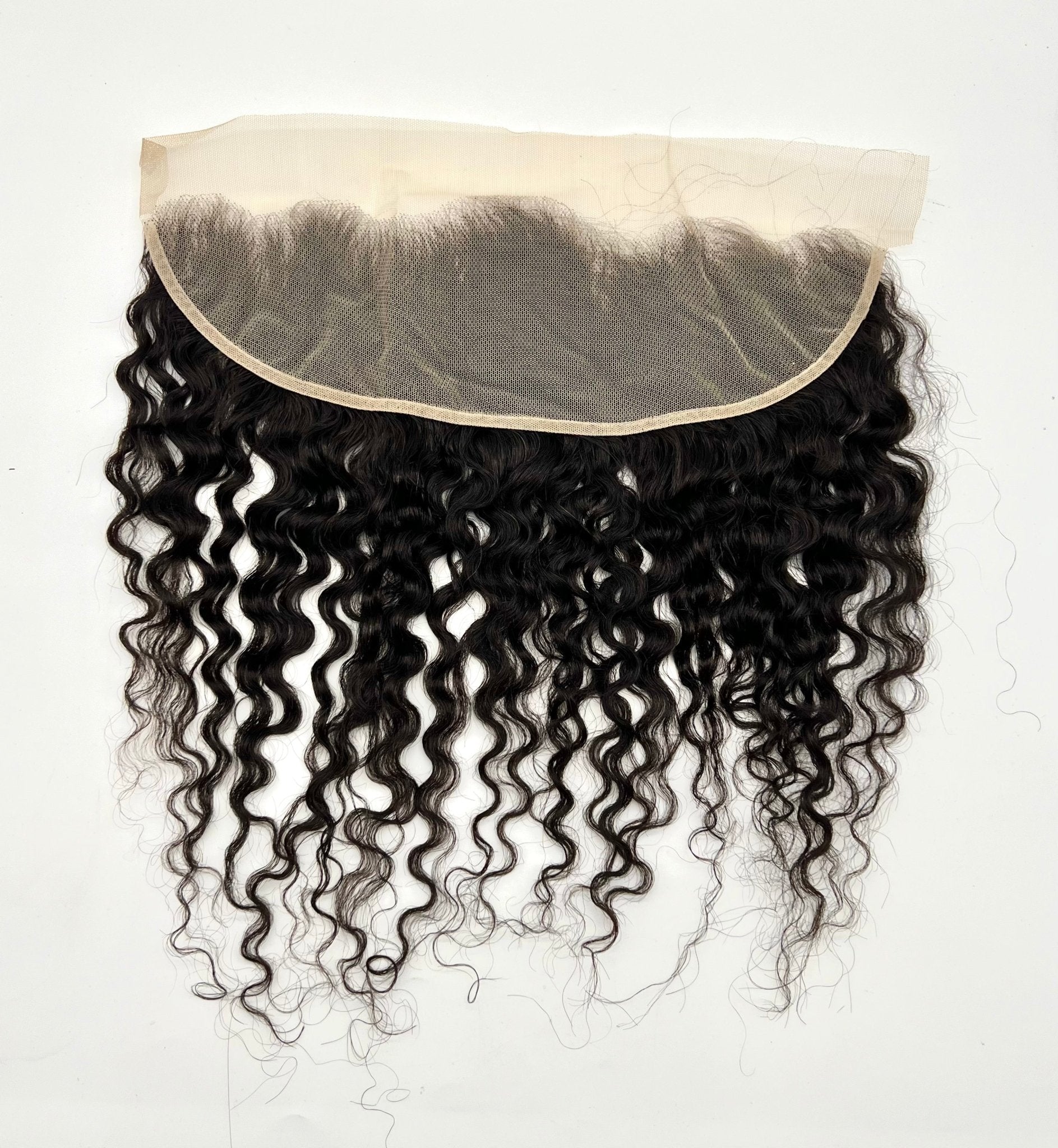 13x4 lace frontal with pineapple curl texture in natural black 100% human hair