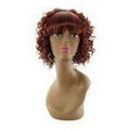 Model wearing a modern Brenda style synthetic wig in a solid color finish.