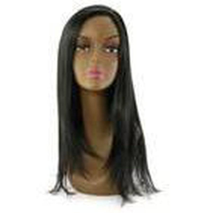 Model wearing the Unique Christal synthetic tangle-free wig in a natural style