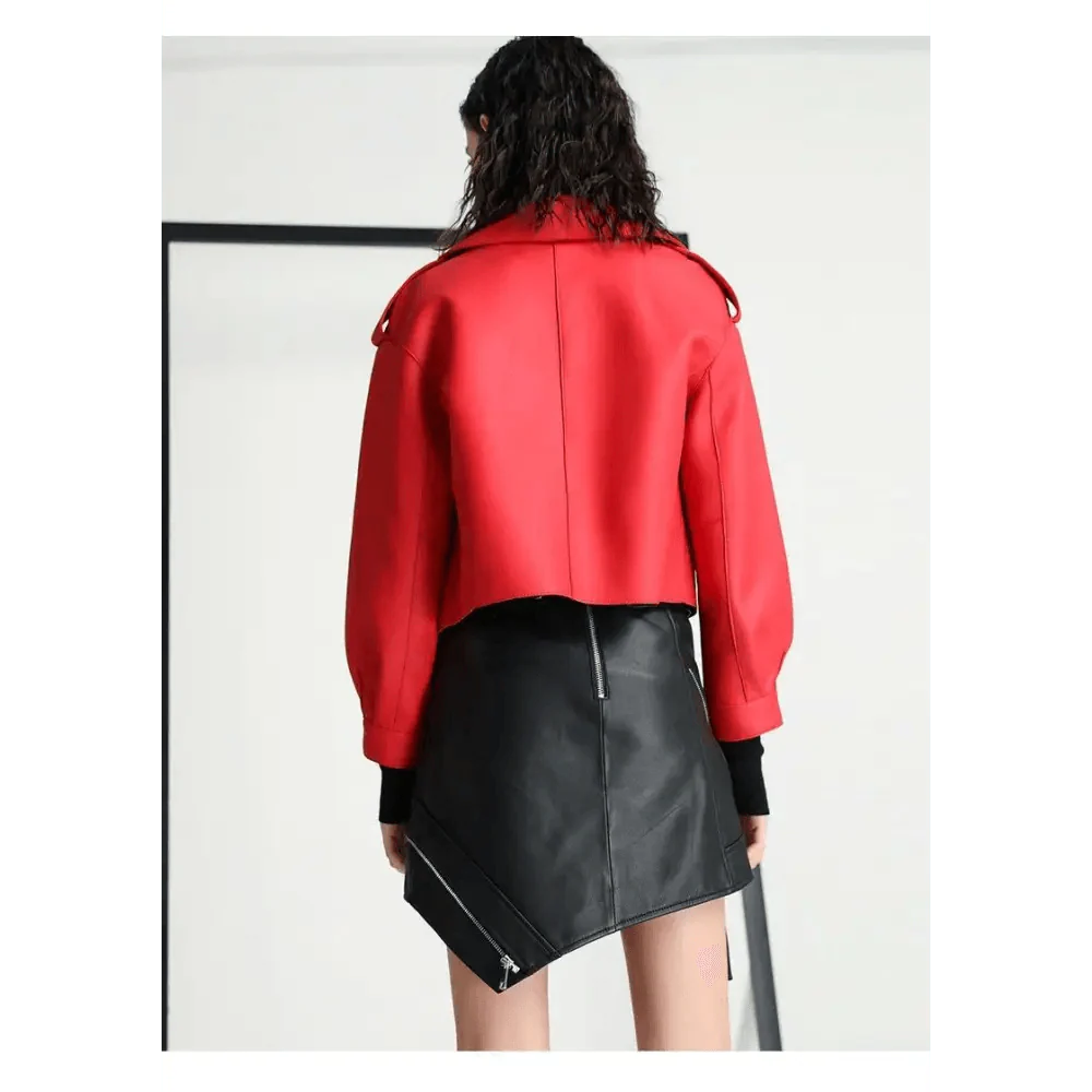 Women's Faux Leather Vintage Biker Motorcycle Jacket