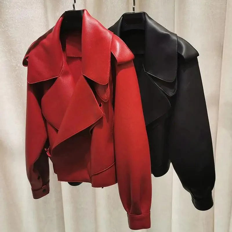 Women's Faux Leather Vintage Biker Motorcycle Jacket