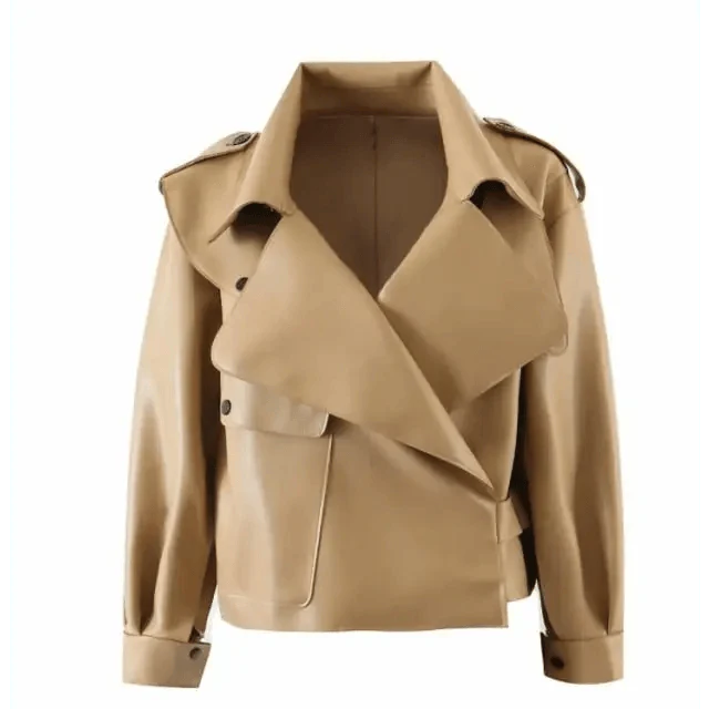 Women's Faux Leather Vintage Biker Motorcycle Jacket