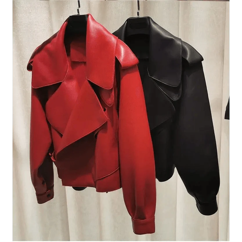 Women's Faux Leather Vintage Biker Motorcycle Jacket