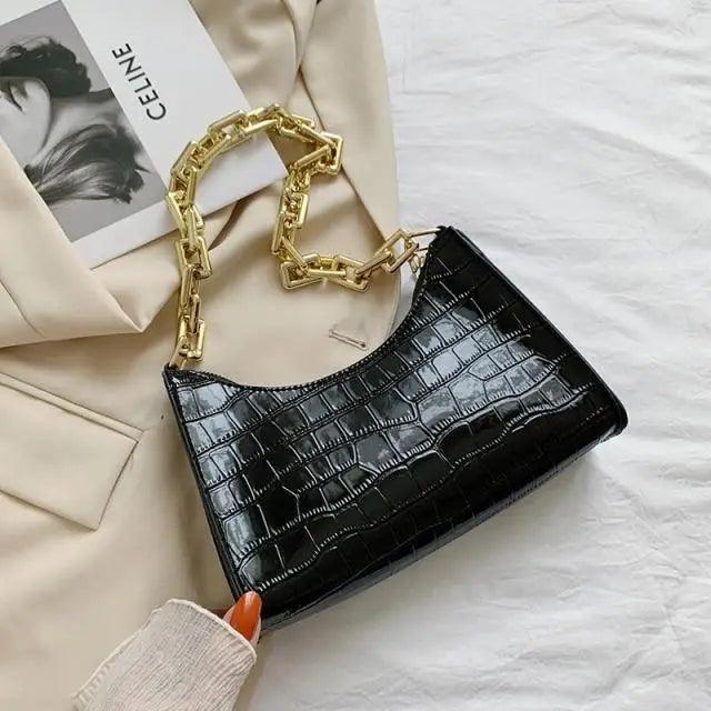 Luxury Pattern Small Square Handbag with Zipper for Women