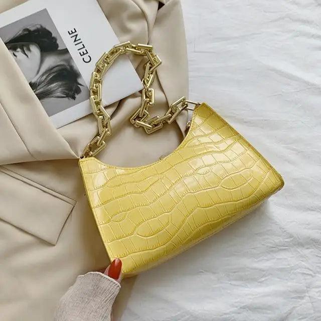 Luxury Pattern Small Square Handbag with Zipper for Women