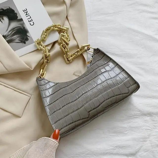 Luxury Pattern Small Square Handbag with Zipper for Women