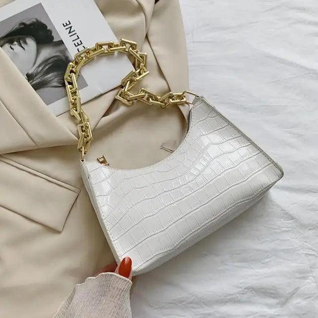 Luxury Pattern Small Square Handbag with Zipper for Women