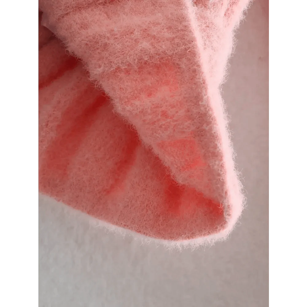 Lace-Up Bow V-Neck Sweater in Pink Romantic Knit