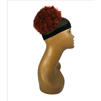 Burgundy and black Unique DN-2337 Kanekalon hair extensions styled for a modern urban look.