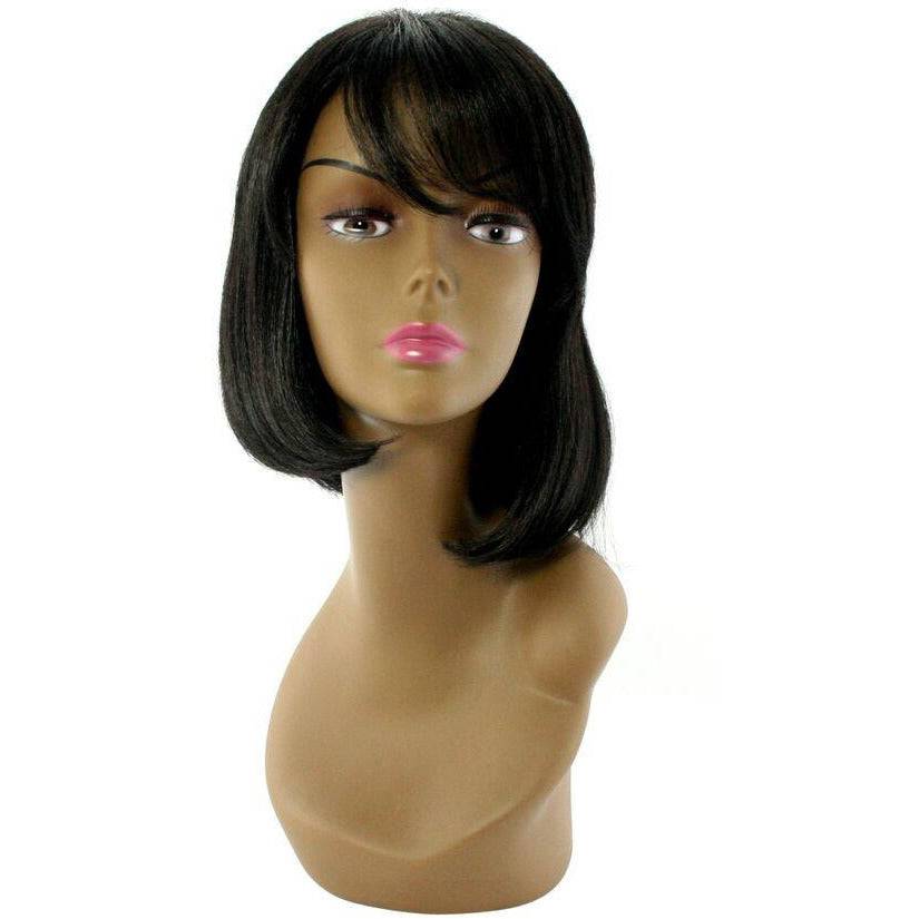 Classic minimalist Houston wig in natural jet black, viewed from the front