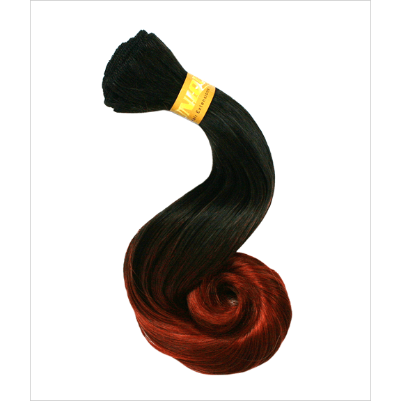 16 Inch body bounce human hair extensions in black and red
