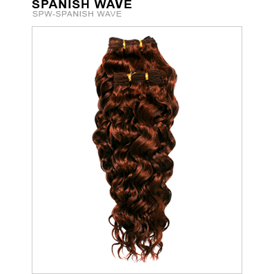 Spanish Wave Human Hair Extensions - Auburn and Red-Brown