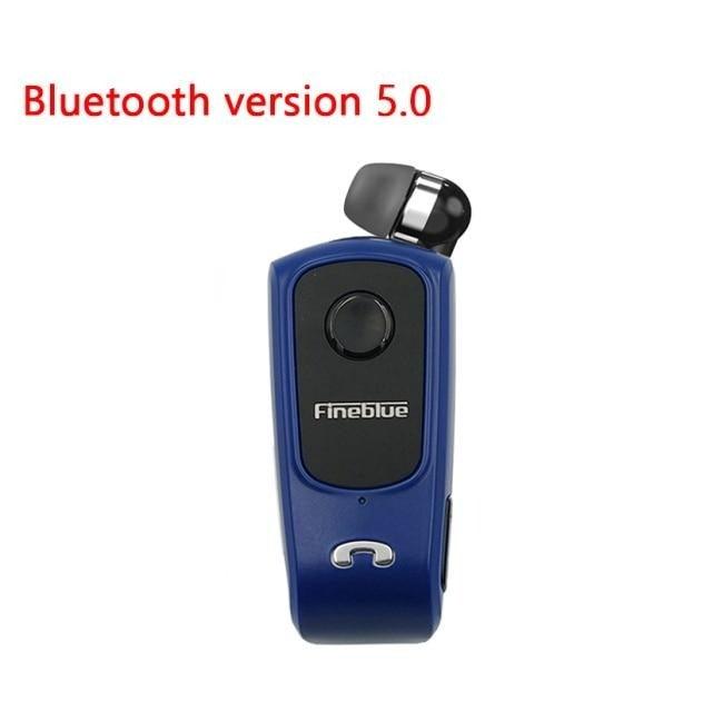 Stevvex retractable wireless bluetooth headset with noise-cancelling microphone and vibration alert