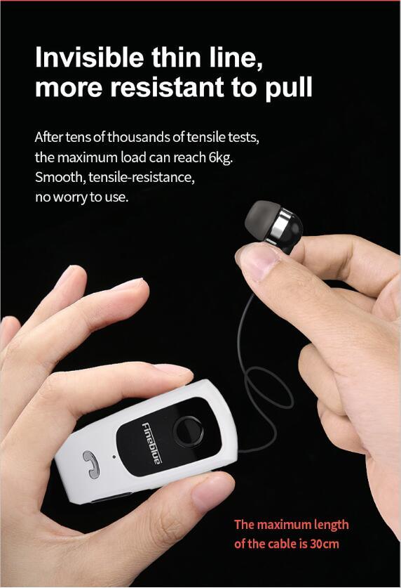 Retractable Bluetooth Headset with Noise Cancellation and Vibration
