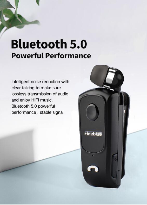 Retractable Bluetooth Headset with Noise Cancellation and Vibration