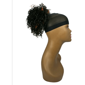 Close up of black Soft Curl String made from premium Kanekalon fibers for hair styling