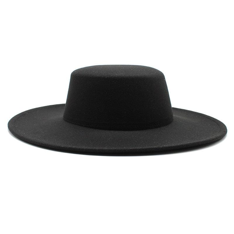 Women's Wide Brim Fedora Hat Retro Flat Top Summer Party Accessory