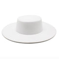 Women's Wide Brim Fedora Hat Retro Flat Top Summer Party Accessory