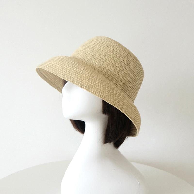 Foldable Vintage Beach Hat - Lightweight Wide Brim Summer Sun Cap