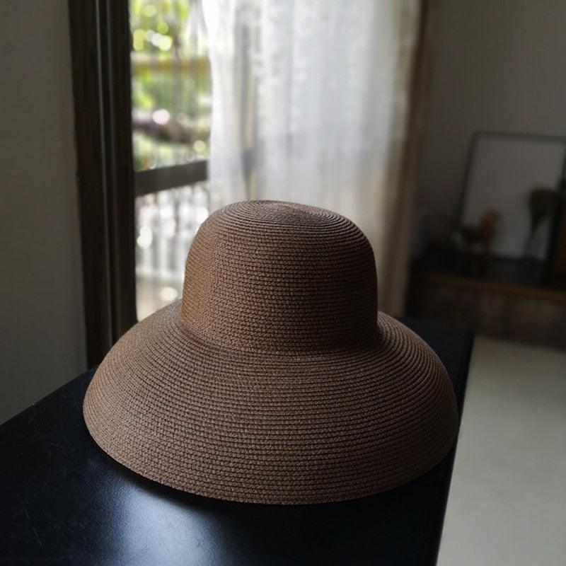 Foldable Vintage Beach Hat - Lightweight Wide Brim Summer Sun Cap