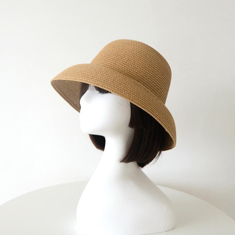 Foldable Vintage Beach Hat - Lightweight Wide Brim Summer Sun Cap