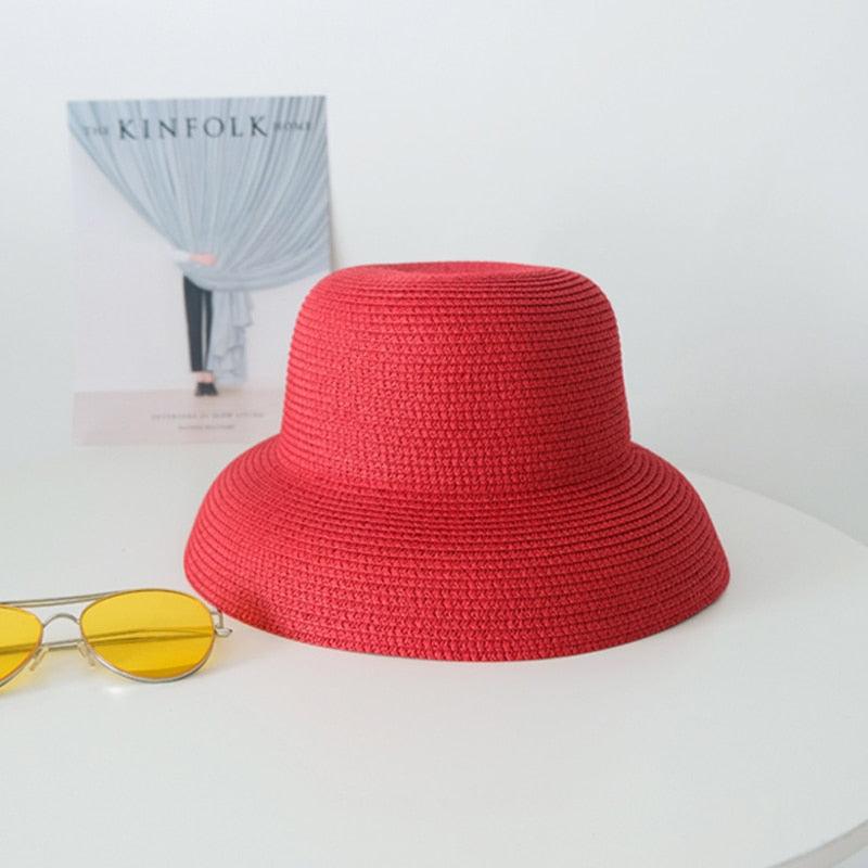 Foldable Vintage Beach Hat - Lightweight Wide Brim Summer Sun Cap