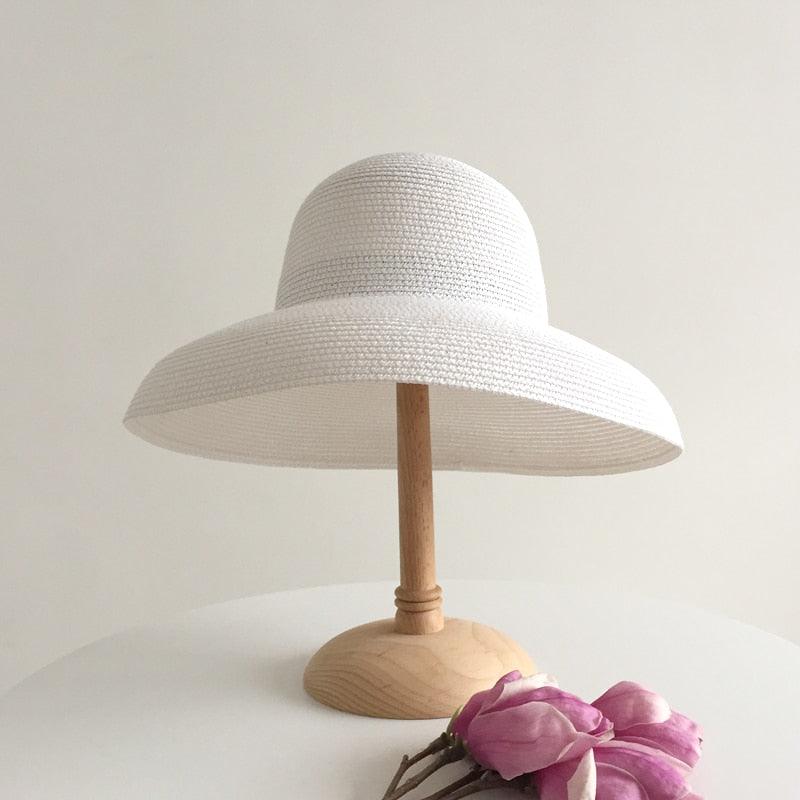 Foldable Vintage Beach Hat - Lightweight Wide Brim Summer Sun Cap