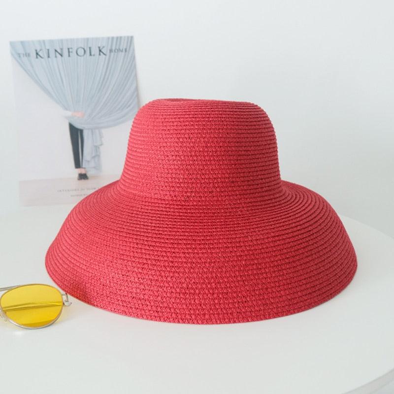 Foldable Vintage Beach Hat - Lightweight Wide Brim Summer Sun Cap