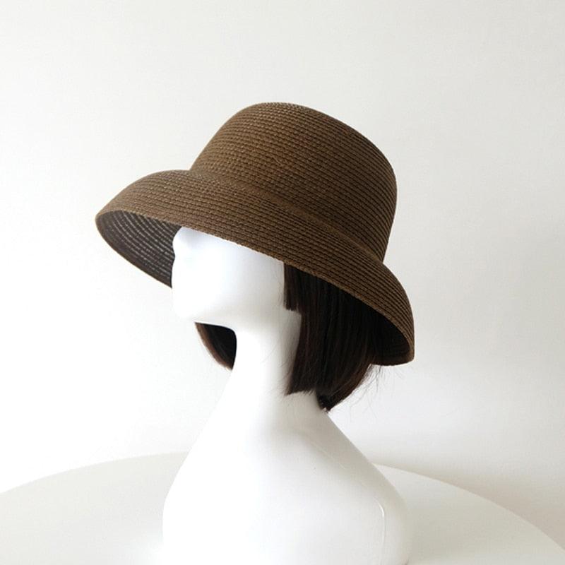 Foldable Vintage Beach Hat - Lightweight Wide Brim Summer Sun Cap