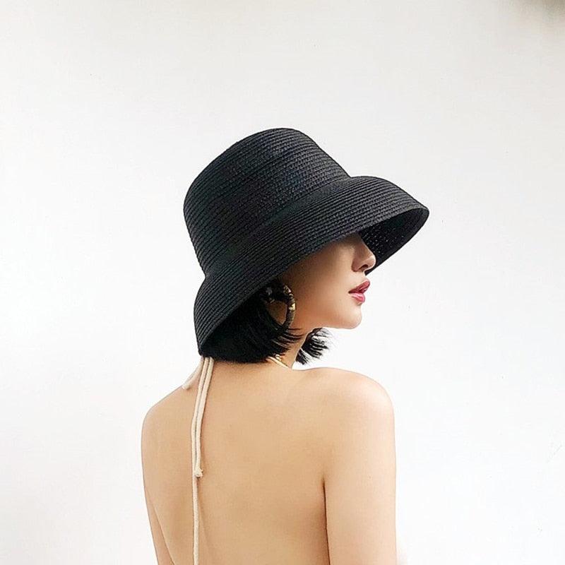 Foldable Vintage Beach Hat - Lightweight Wide Brim Summer Sun Cap