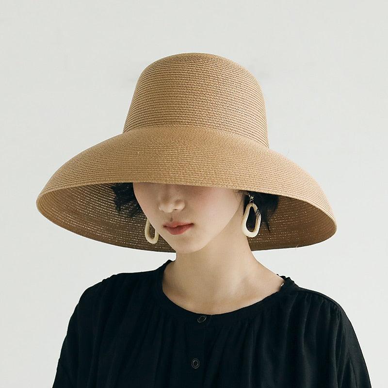 Foldable Vintage Beach Hat - Lightweight Wide Brim Summer Sun Cap