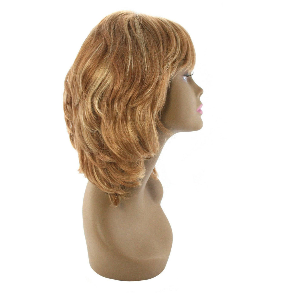 100% Human Hair Full Wig Style A4 in Light Brown and Blonde