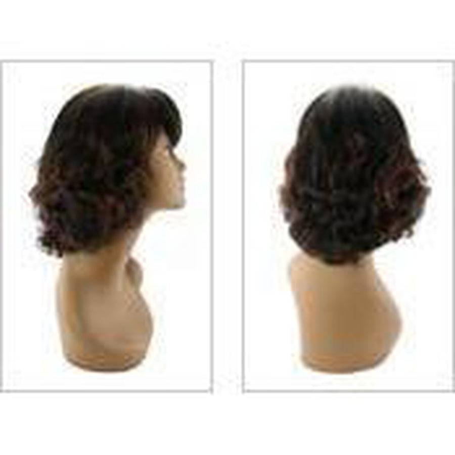 Modern 100% Human Hair Full Wig Style A6 - Black and Burgundy