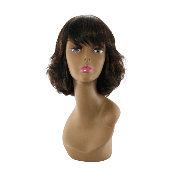 Modern 100% Human Hair Full Wig Style A6 - Black and Burgundy