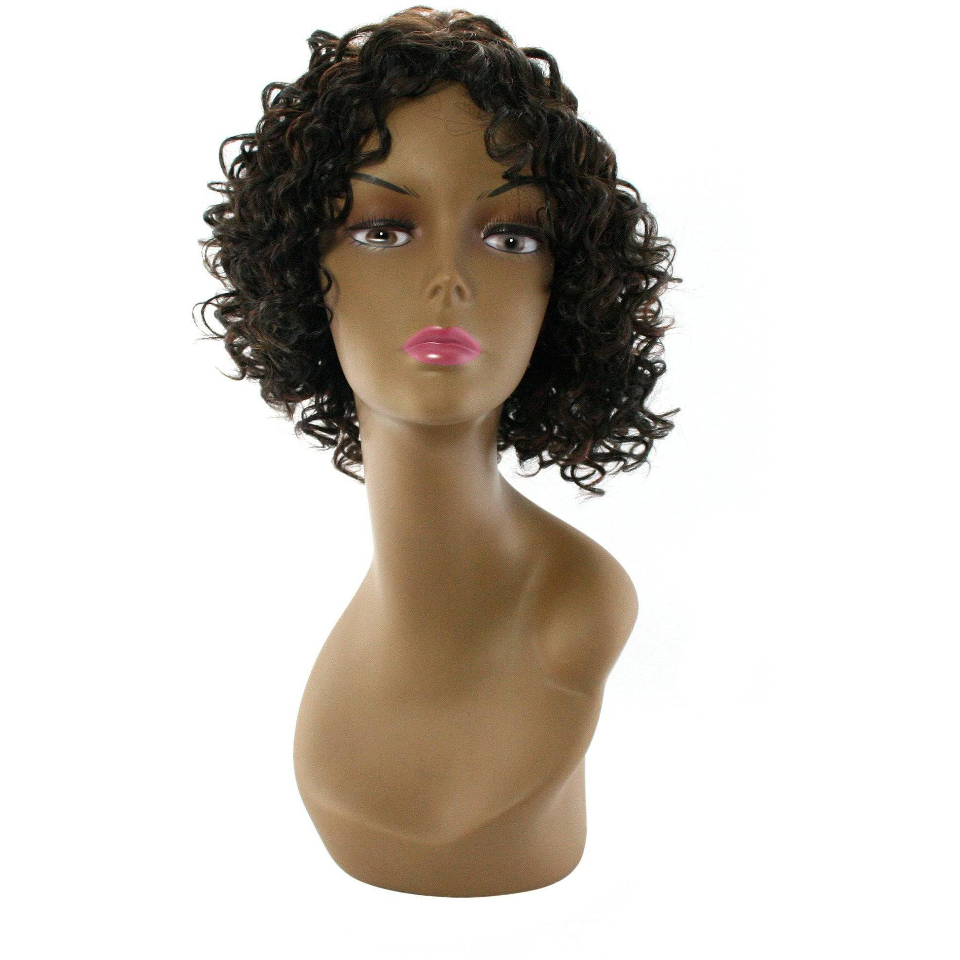 A classic brown 100% human hair full wig in style A7 for women.
